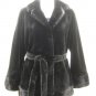 LADIES DYED BLK SHEARED MINK JKT W/MINK COLAR-36236(o) (SIZE M)