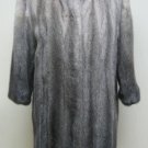 LADIES DEGRADE GREY MINK LETOUT 3/4 SL JKT REVERSIBLE SILK + LEATHER BELT- 62122