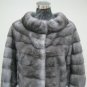 LADIES BLUE GREY MINK HILO 3/4 LENGTH SLEEVE JACKET - 60626(o) SIZE 55 = M