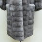 LADIES BLUE GREY MINK HILO 3/4 LENGTH SLEEVE JACKET - 60626(o) SIZE 55 = M