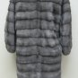 LADIES BLUE GREY MINK HILO 3/4 LENGTH SLEEVE JACKET - 60626(o) SIZE 55 = M