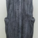 LADIES BLUE GREY DEGRADE MINK LONG VEST REVERSIBLE TO SILK -62120(SIZE 55 = M)