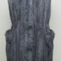 LADIES BLUE GREY DEGRADE MINK LONG VEST REVERSIBLE TO SILK -62120(SIZE 55 = M)