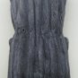 LADIES BLUE GREY DEGRADE MINK LONG VEST REVERSIBLE TO SILK -62120(SIZE 55 = M)