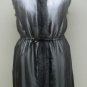 LADIES BLUE GREY DEGRADE MINK LONG VEST REVERSIBLE TO SILK -62120(SIZE 55 = M)