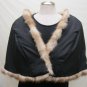 LADIES BLACK MINK CAPE TRIM W/CANADIAN SABLE - 65180/1o