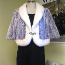 WHITE / PURPLE 2-TONE V-SHAPE MINK CAPE/WRAP - 52792(o)