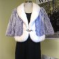 WHITE / PURPLE 2-TONE V-SHAPE MINK CAPE/WRAP - 52792(o)