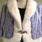WHITE / PURPLE 2-TONE V-SHAPE MINK CAPE/WRAP - 52792(o)