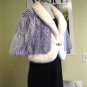 WHITE / PURPLE 2-TONE V-SHAPE MINK CAPE/WRAP - 52792(o)