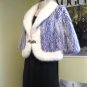 WHITE / PURPLE 2-TONE V-SHAPE MINK CAPE/WRAP - 52792(o)