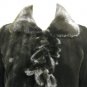 LADIES SHEARED BLACK MINK JKT TRIM WITH LONG HAIR MINK-41979(o) SIZE M