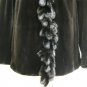 LADIES SHEARED BLACK MINK JKT TRIM WITH LONG HAIR MINK-41979(o) SIZE M