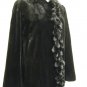LADIES SHEARED BLACK MINK JKT TRIM WITH LONG HAIR MINK-41979(o) SIZE M