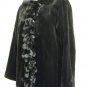 LADIES SHEARED BLACK MINK JKT TRIM WITH LONG HAIR MINK-41979(o) SIZE M