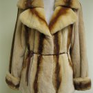 SUPER SOFT WHISKEY PLUCKED MINK JACKET W/ STRIPE-44911(o) size 40(M)