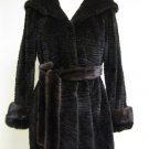 BROWN DYED LASER CUT HI - LO MINK STROLLER-53451(o) SIZE M