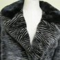 LADIES BLACK/BLUE IRIS 2 TONES V-SHAPE MINK JACKET-52802(o) SIZE M