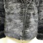 LADIES BLACK/BLUE IRIS 2 TONES V-SHAPE MINK JACKET-52802(o) SIZE M