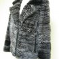 LADIES BLACK/BLUE IRIS 2 TONES V-SHAPE MINK JACKET-52802(o) SIZE M