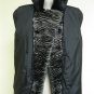 LADIES BLACK/BLUE IRIS 2 TONES V-SHAPE MINK JACKET-52802(o) SIZE M