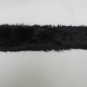 BLACK REX COLLAR SCARF WITH MATCHING SATIN STRIPE TRIM WITH POMPOM END