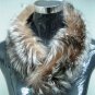 NATURAL RACCOON COLLAR TRIM WITH VELCRO CLOSURE