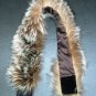 NATURAL RACCOON COLLAR TRIM WITH VELCRO CLOSURE