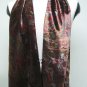 UNISEX ITALIAN PRINTED ART DECO SILK SCARF WITH BLACK FRINGE (C)-SIZE 60" X 12"