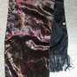 UNISEX ITALIAN PRINTED ART DECO SILK SCARF WITH BLACK FRINGE (C)-SIZE 60" X 12"