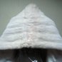 LADIES WHITE FEMALE MINK DIRECTIONAL LONG STOLE - 25372 (SIZE 100" X 17")