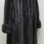 LADIES MAHOGANY MINK LET OUT LONG COAT WITH TURN UP CUFF- 65286 (SZ 12)