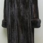 LADIES MAHOGANY MINK LET OUT LONG COAT WITH TURN UP CUFF- 65286 (SZ 12)