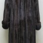 LADIES MAHOGANY MINK LET OUT LONG COAT WITH TURN UP CUFF- 65286 (SZ 12)