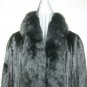 LADIES BLACK MINK COAT W/FOX TUXEDO-66150/1/2(o) SIZE 14 or 16 or 18