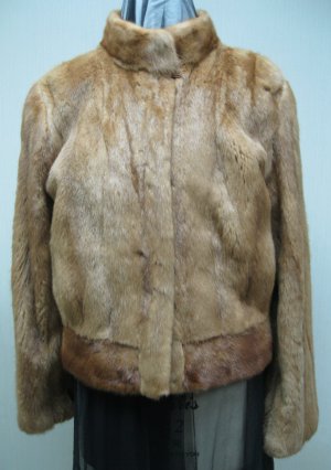 LADIES DYED WHISKEY US MINK BOLERO - 54760 (SIZE 14)