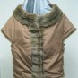 LADIES OLIVER GREEN HORIZONTAL MINK VEST - 64449(o) SIZE 14