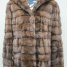 LADIES STUNNING USA DEMIBUFF MINK HOODIE WORK JACKET - 67029(SIZE 44 = 12)