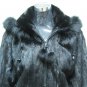LADIES BLACK US MINK DETACHABLE HOOD JACKET TRIM WITH FOX- 66666 (SIZE 12)