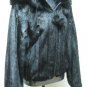 LADIES BLACK US MINK DETACHABLE HOOD JACKET TRIM WITH FOX- 66666 (SIZE 12)