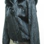 LADIES BLACK US MINK DETACHABLE HOOD JACKET TRIM WITH FOX- 66666 (SIZE 12)