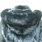 LADIES BLACK US MINK DETACHABLE HOOD JACKET TRIM WITH FOX- 66666 (SIZE 12)