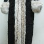 LADIES BLACK KARAKUL LAMB COAT FIXED HOOD TRIM WITH COYOTE - 62413 (SIZE 42)