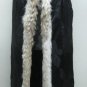 LADIES BLACK KARAKUL LAMB COAT FIXED HOOD TRIM WITH COYOTE - 62413 (SIZE 42)