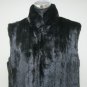 LADIES BLACK FEMALE MINK LETOUT ZIP UP VEST - 67072 (SIZE 16 )