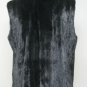 LADIES BLACK FEMALE MINK LETOUT ZIP UP VEST - 67072 (SIZE 16 )