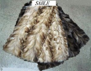 SABLE SECTION (BLEACHED & NATURAL COL DRESSED SKIN PLATE(est 39" x 19")