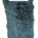 LAMB -  DYED BLACK TIBET LAMB PLATE- DRESSED GENUINE FUR SKIN(est 44" X 20")