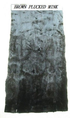 MINK DYED BROWN PLUCKED DRESSED REAL GENUINE FUR SKIN PLATE (est size44" X 22")