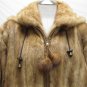 LADIES DYED WHISKEY MINK LET OUT HOODIE JACKET - 59018(o) SIZE L